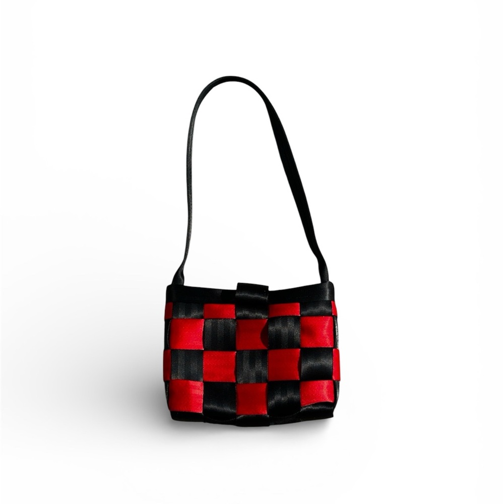 Red and Black Checkered Seatbelt Purse